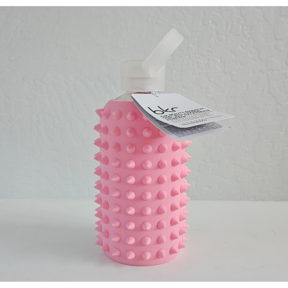BKR Glass Water Bottle 500ml (16 oz) Spiked Baker Miller Pink Silicone Limited